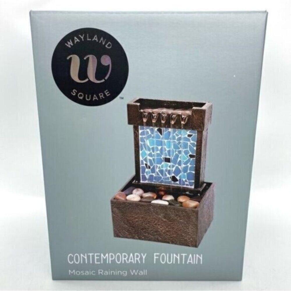 Mosaic Raining LED Tabletop Water Fountain New